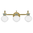 thumbnail image 4 of 85593LCB-SF Lark Lucy - 21W 3 LED Medium Bath Vanity-9.5 Inch Tall and 25 Inch Wide-Lacquered Brass/Sea Foam Finish, 4 of 8