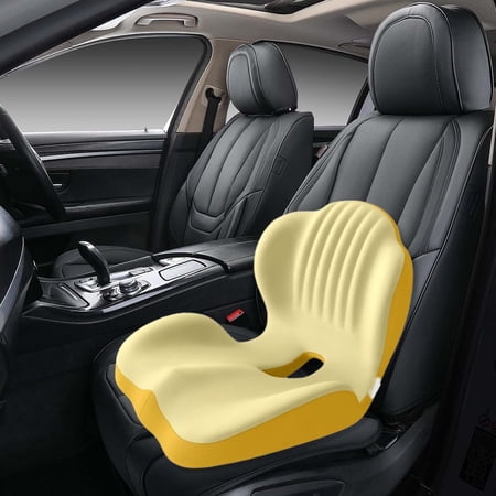 Ergonomic L-Shaped Seat Cushion Memory Foam Integrated Seat and Backrest Lumbar & Tailbone Support Cushion for Office Car Home 15.7x17.3x14.6 Inch