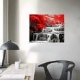 thumbnail image 3 of Nawypu Black and White Decor Waterfall Wall Art Red Forest Scenery Painting Canvas Prints Landscape Wall Pictures for Bedroom Living Room Modern Framed Home Decorations, 3 of 4