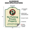 thumbnail image 2 of SignMission Designer Series Sign - Only for Customers During Normal Business Hours No Overnight Parking No Trucks at Anytime Unauthorized Vehicle Towed | Tan & Green 18" x 24", 2 of 4