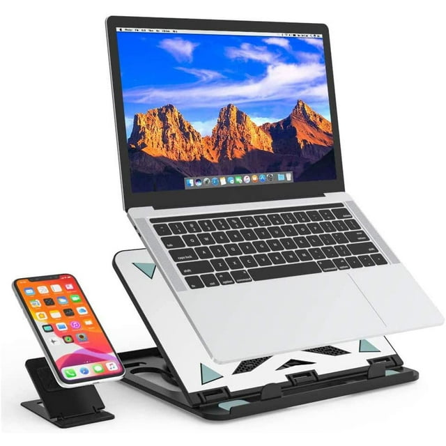 Besign LS07 Adjustable Laptop Stand, Ergonomic Riser Notebook Computer Holder Stand Compatible with Air, Pro, Dell, HP, More 10-15.6" Laptops, Silver