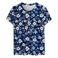 thumbnail image 4 of Womens Soft Cotton Navy Blue Striped Print Short Sleeve Crewneck T-Shirt - Relaxed Fit, S-XXXL Sizes for Casual Comfort, 4 of 6