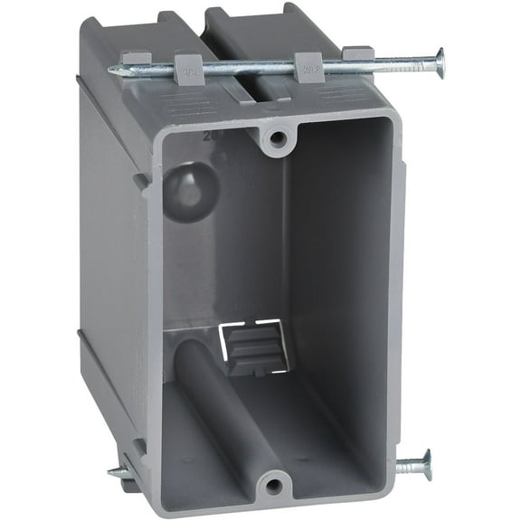 SIM Supply 1-Gang PVC Electrical Box New Work BCJ-001 - Durable - 20 Cu In, Gray