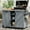 Grey+Blue, variant on S-HOME Versatile Outdoor Bar Cart with Foldable Grill Table, 78.3 Inch Wooden Grill Station Featuring Ample Storage for BBQ Essentials in Your Garden, Dark Brown