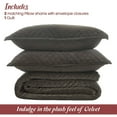 thumbnail image 4 of Superior Karina Cotton Velvet Lightweight Quilt, Throw, Grey, 4 of 9