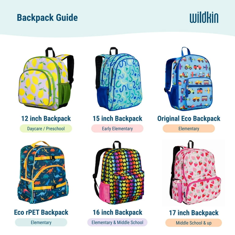 Wildkin 12 Inch Kids Backpack for Boys Girls Features Padded Back Adjustable Strap On the Go