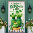 thumbnail image 6 of Green Theme St. Patrick's Day Banner Shamrock Pattern Backdrop Gold Coin Decor Lucky Clover Design Clover Background for St. Patrick's Day Party Festival Indoor Decoration, 6 of 9