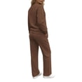 thumbnail image 5 of Zynoxe Womens Plus Size Lounge Sets Casual Solid Color Crew Neck Shirt and Wide Leg Sweatpants Sweatsuits Soft Comfy Two Piece Outfit for Daily Wear, 5 of 8