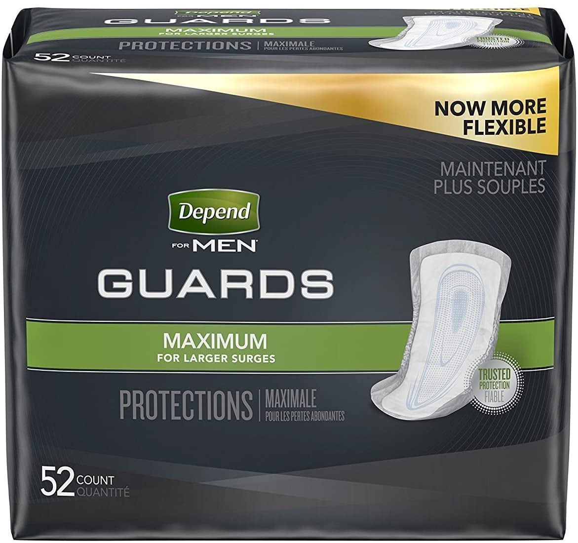 Depend Men Guards Maximum Absorbency 52 Ea, Pack of 3, Disposable