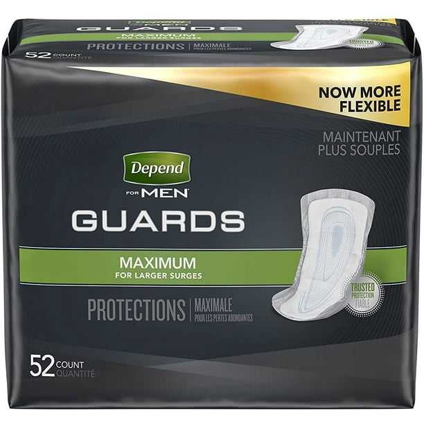 Depend Men Guards Maximum Absorbency 52 Ea, Pack of 3, Disposable