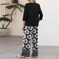 thumbnail image 6 of Outfits for Women 2 Piece Sets 3/4 Length Sleeve Tops and Wide Leg Pants Lounge Sets Airport Beach Vacation Clothes, 6 of 6