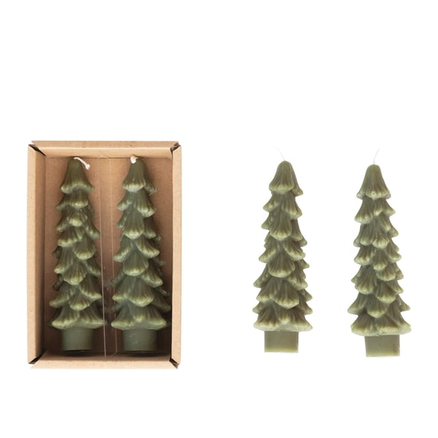 Juego de 2 piezas cónicas con forma de árbol, diseño cooperativo, con forma de árbol, de Candle Creative