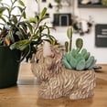 thumbnail image 2 of HuiXinOu Highland Cow Planter, Simulated Animal Design, Cute Flower Pot for Succulents, Small Plants, Home, Garden, Desk Decoration, 2 of 5