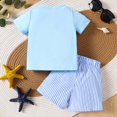 thumbnail image 7 of UAYOTSE Baby Girl Boy Summer Clothes Short Sleeve Tops Embroidery Tee Pattern Tshirt+Vintage Plaid Short Pants Set toddler boy clothes(3-4 Years,Blue), 7 of 7