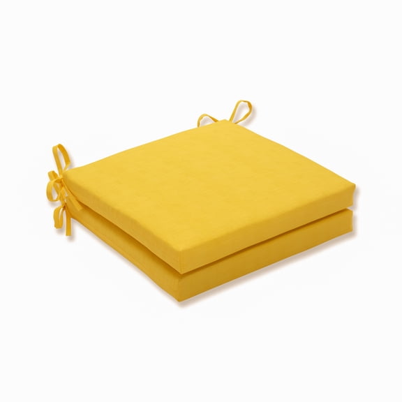 Pillow Perfect 20-inch Square Outdoor Chair Cushions (Set of 2) - Fresco Solids Yellow