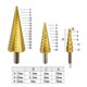 thumbnail image 2 of 3-Piece Step Drill Bit Set, HSS Titanium, Sizes 4-12mm, 4-20mm, 4-32mm, Metal and Wood Compatible, Cone Drill, 2 of 5