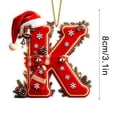 thumbnail image 3 of Yeciiwht Letters Christmas Tree Ornaments – Santa Hat Alphabet Xmas Tree Hanging Decorations, Holiday Party & Home Gift - Letter K, 3 of 7