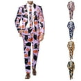 thumbnail image 6 of Men's Halloween Printed Suit Set Formal Jacket with Matching Trousers and Top for Party Outfit, 6 of 6