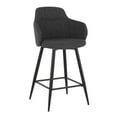 thumbnail image 7 of Lumisource Boyne 26" Black Set Of 2 Counter Stool B26-BOYNE-55SWVX2 BKDGY2, 7 of 7