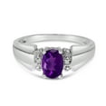 thumbnail image 6 of 10k White Gold Oval Amethyst And Diamond Ring, 6 of 6