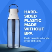 Brita 36 oz Orchid Plastic Filtered Water Bottle, Reduces Chlorine, Leak Proof with Straw