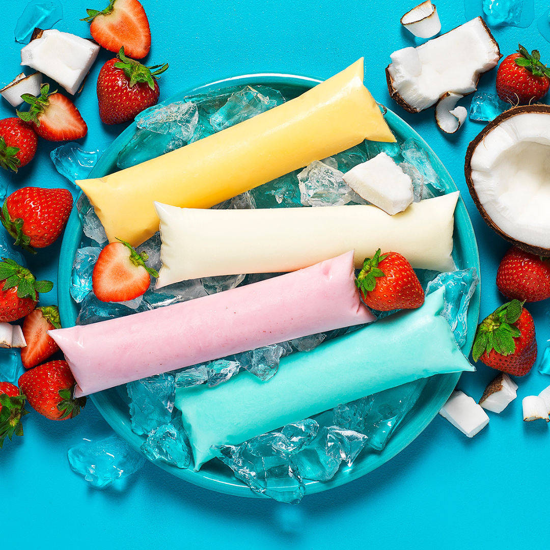 Helados Mexico Pina Colada Bolis Frozen Cream Pops in a Tube, Push Up, Gluten-Free, 24 oz, 6 Count