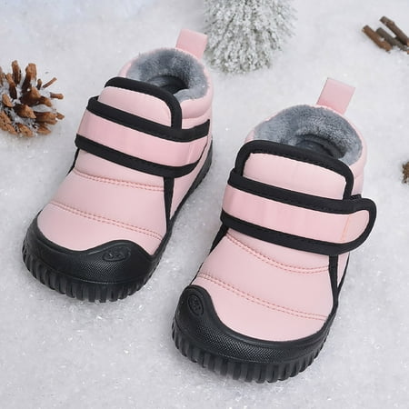 

Cathalem Kids Winter Boots Neoprene Toddler Winter Snow Boots Boys Girls Cold Weather Baby Shoes Hook Loop Girl Hunting Gear Shoes Pink 3.5 Years
