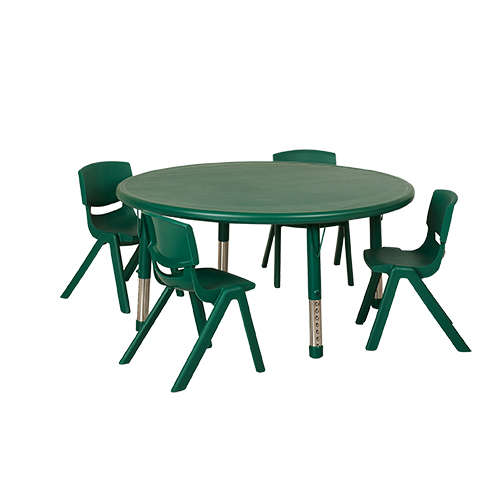 green resin table and chairs