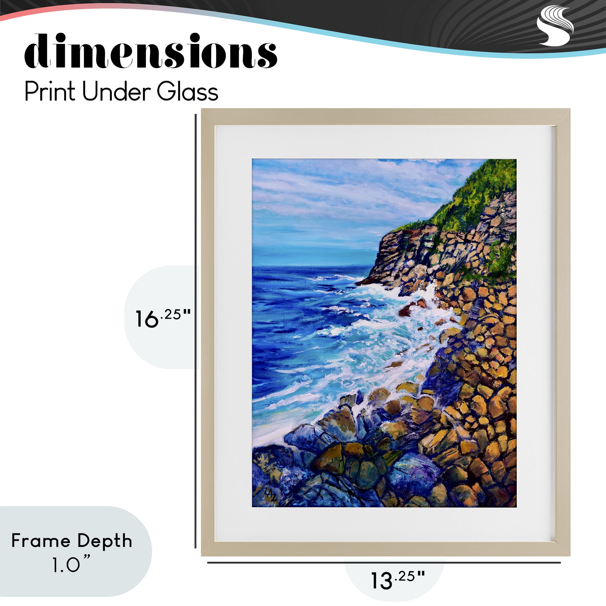Stupell Industries Cliffside Ocean Spray Birch Framed Print Under Glass, design by Lee Ann Zirbes