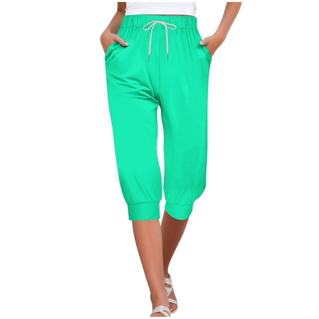 Capris For Women 4Th Of July Flag Independence Day Print Pants Bottom Drawstring Joggers