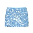 thumbnail image 4 of vigerkar Women's Sequin Mini Skirt Sparkly Glitter Stretchy Bodycon Club Party Night Out Skirts (Blue, L), 4 of 4