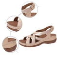 thumbnail image 5 of Flat Sandals for Women Comfortable: Adjustable Buckle Ankle Strap Strappy Sandals Dressy Casual, Summer Walking Shoes for Beach Travel, 5 of 9