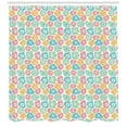 thumbnail image 3 of Floral Shower Curtain, Doodle Sketch of Pastel Colored Petals in Different Abstract Forms Childish Pattern, Fabric Bathroom Set with Hooks, 69W X 75L Inches Long, Multicolor, by Ambesonne, 3 of 3