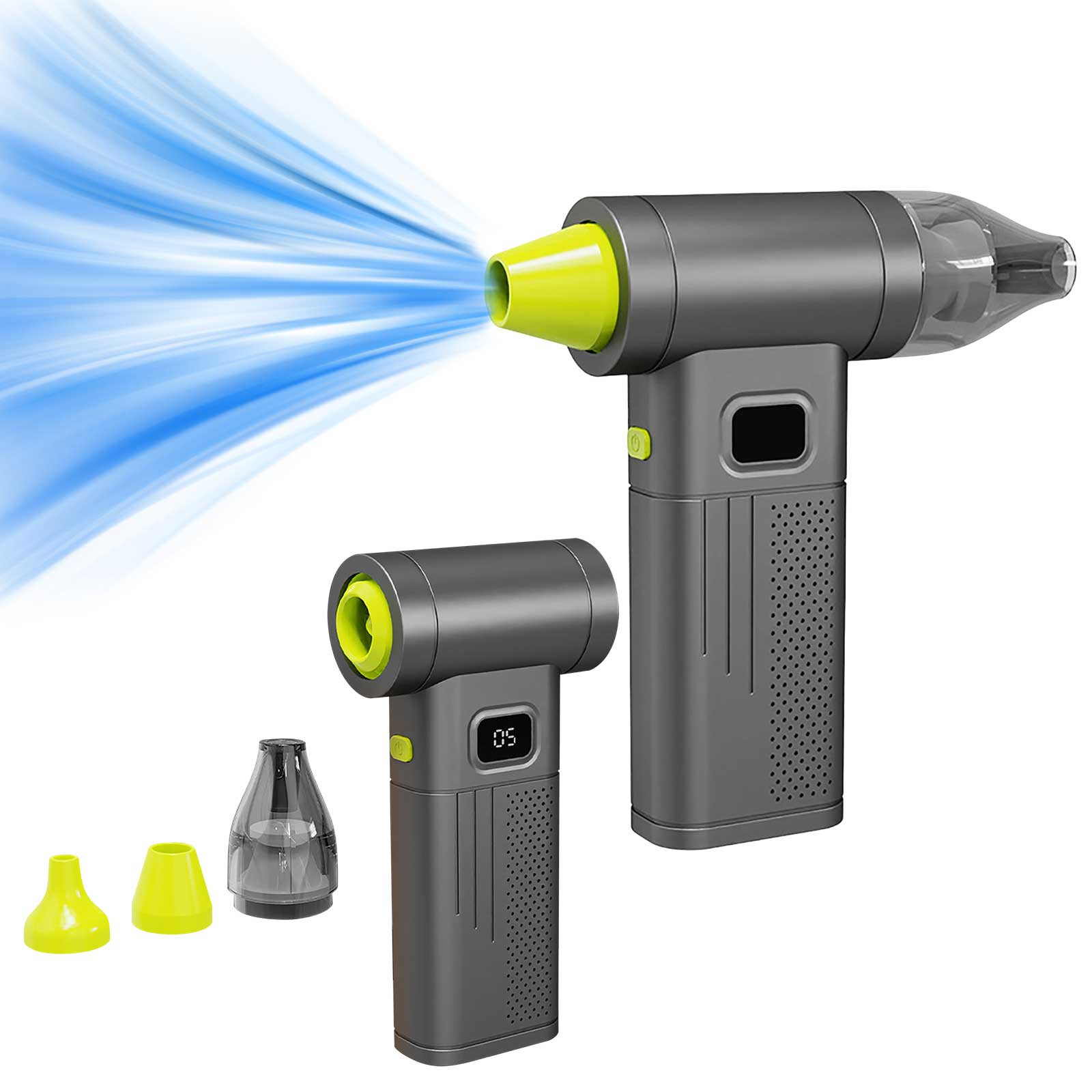 COM1950s Portable Handheld Turbo Fan, High Speed Blower for Car Cleaning, Camping Air Duster, USB Rechargeable Battery Powered Mini Air Blaster for Dusting, Drying, Outdoor Use