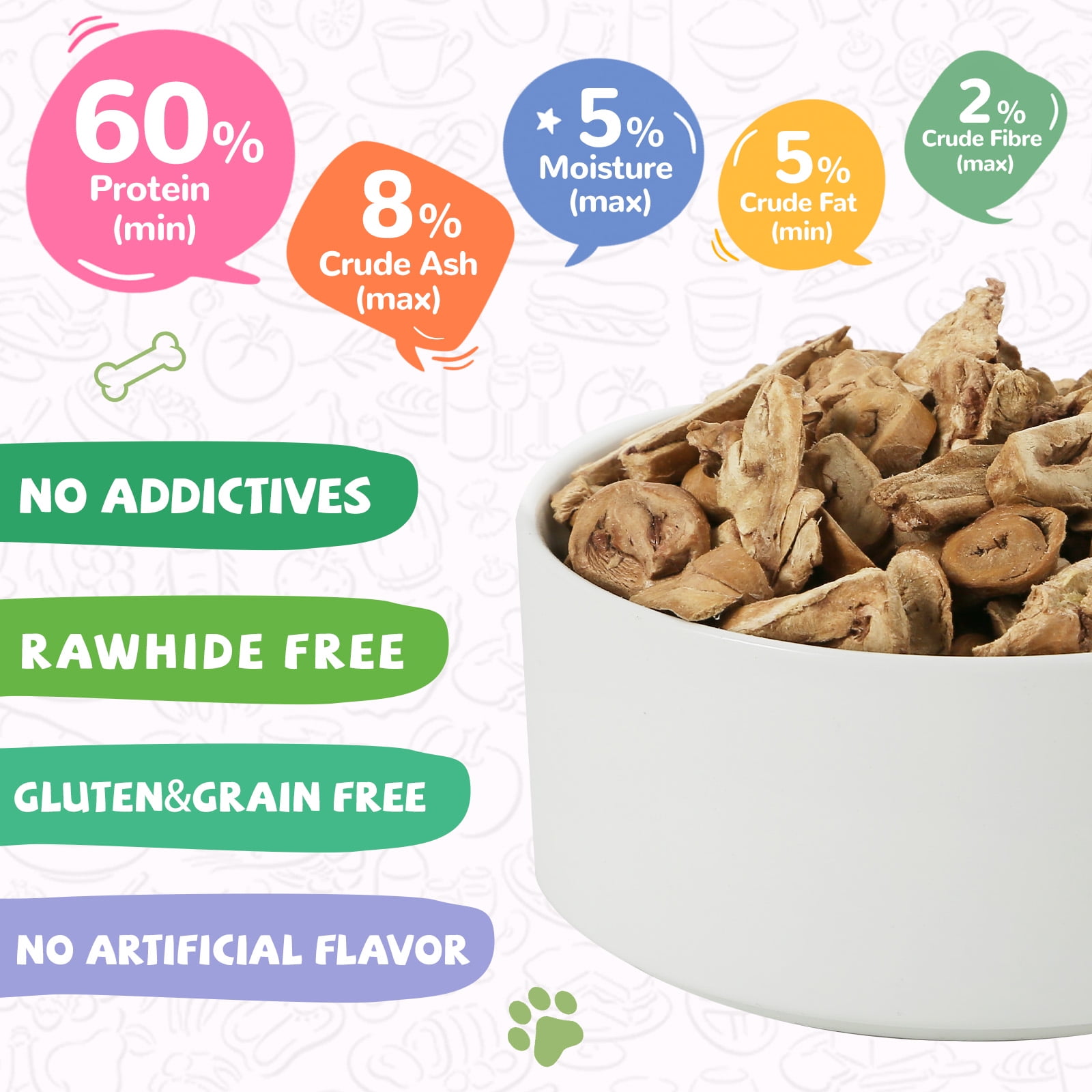 (2 pack) PAWUP Freeze Dried Dog & Cat Treats, 100% Single Ingredient Chicken Heart, All Natural Grain Free, No Additives, High Protein Snacks for Training, 3.2oz