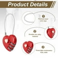 thumbnail image 2 of Uxcell Candado de Combinación de 1 Paquete, Aleación de Zinc, Candado de Combinación de 3 Dígitos en Forma de Corazón, Candado Sin Llave para Equipaje al Aire Libre [Rojo], 2 of 7