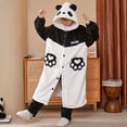 thumbnail image 5 of Bata de ducha larga para hombre de talla grande 5XL + pantalones de pijama de felpa de dinosaurio de dibujos animados, conjuntos de albornoz cálidos con capucha de franela gruesa para invierno, 5 of 5