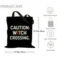 Caution Wine Glasses Witch Santa Hat Pumpkin Canvas Bag 1Pc