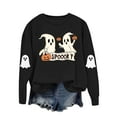 thumbnail image 2 of Halloween Sweatshirts for Womens Crewneck Ghost Printed Shirts Fall Winter Long Sleeve Sweaters Casual Blouses Loose Sweatshirt Pullover Top Halloween Costumes, 2 of 8