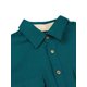 thumbnail image 2 of Sobrecamisa informal para hombre, manga larga, bolsillos con botones, azul sólido, camisa de franela cepillada, talla XX-Large Unique Bargains Camisa, 2 of 6