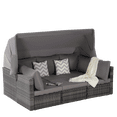 thumbnail image 5 of 5-Piece Outdoor Patio Wicker Daybed Furniture Set with Retractable Canopy, Storable Side Table, and Soft Cushions for Relaxing In Your Backyard Or Porch (Dark Grey), 5 of 11