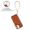 thumbnail image 3 of Allytech iPhone 11 Wallet Case with Anti-lost Lanyard Strap, Slim PU Leather Credit Card Holder Kickstand Flip Cover for Apple iPhone 11, Brown, 3 of 5