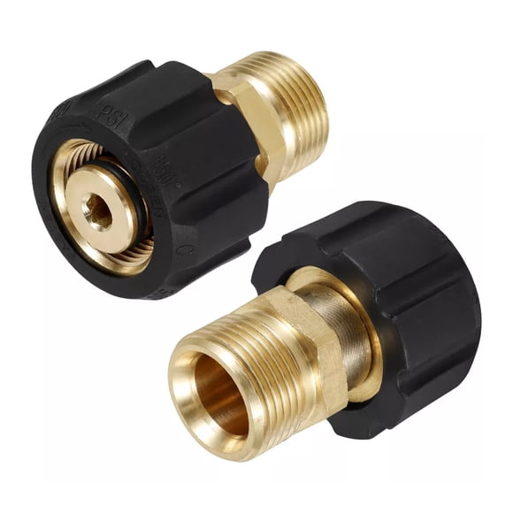 Naiovety Adaptador para lavadora a presión de latón, 2 pack/lote, presión máxima de 5000 Psi, resistente y duradero. Jardín y Patio