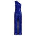 thumbnail image 3 of Xnihocha Combinaison Sans Manches pour Femmes une Épaule Robe de Soirée à Sequins Robe de Soirée Bleue L, 3 of 7