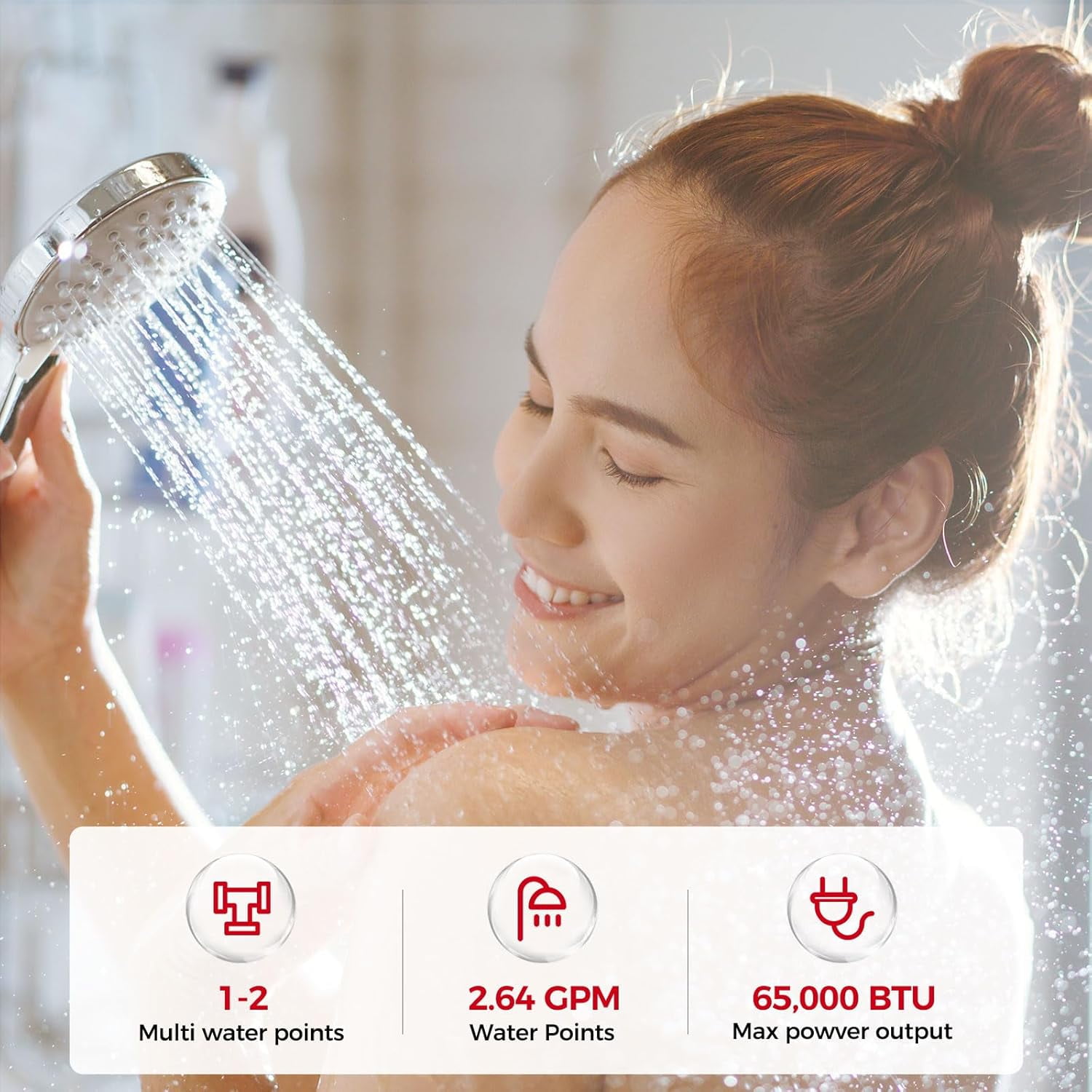 CAMPLUX  2.64 GPM 68, 000 BTU Natural Gas  Tankless Water Heater On Demand Water heater for Shower with Vent Pipe