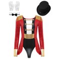 thumbnail image 1 of YiZYiF Costume de Ringmaster pour Femme Tenue de Dompteuse de Piste de Cirque Queue-de-Pie Justaucorps Rouge P, 1 of 7