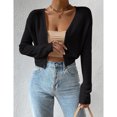 thumbnail image 3 of Women's Open-Front Cropped Knit Cardigan, Long Sleeve Lightweight Sweater, 3 of 5