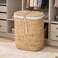 thumbnail image 5 of Oval Seagrass Laundry Sorter Hamper w/Liner, Natural, 5 of 10