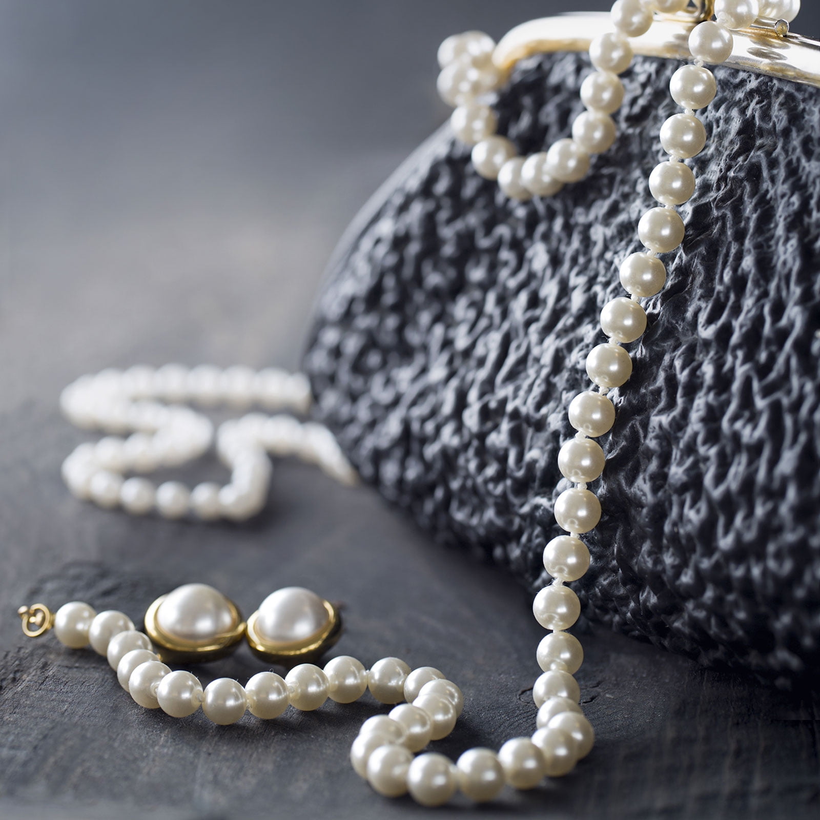 Unique Bargains Pearl Purse Strap Replacement Chain Silver 12"
