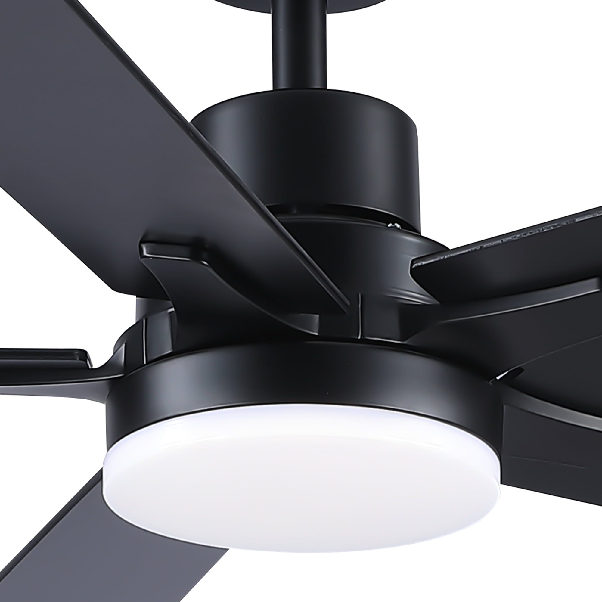 Leumius 52" Ceiling Fan with Light and Remote with Quiet DC Motor, Reversible Blades, Dimmable 3CCT LED Light for Living Room Bedroom Black